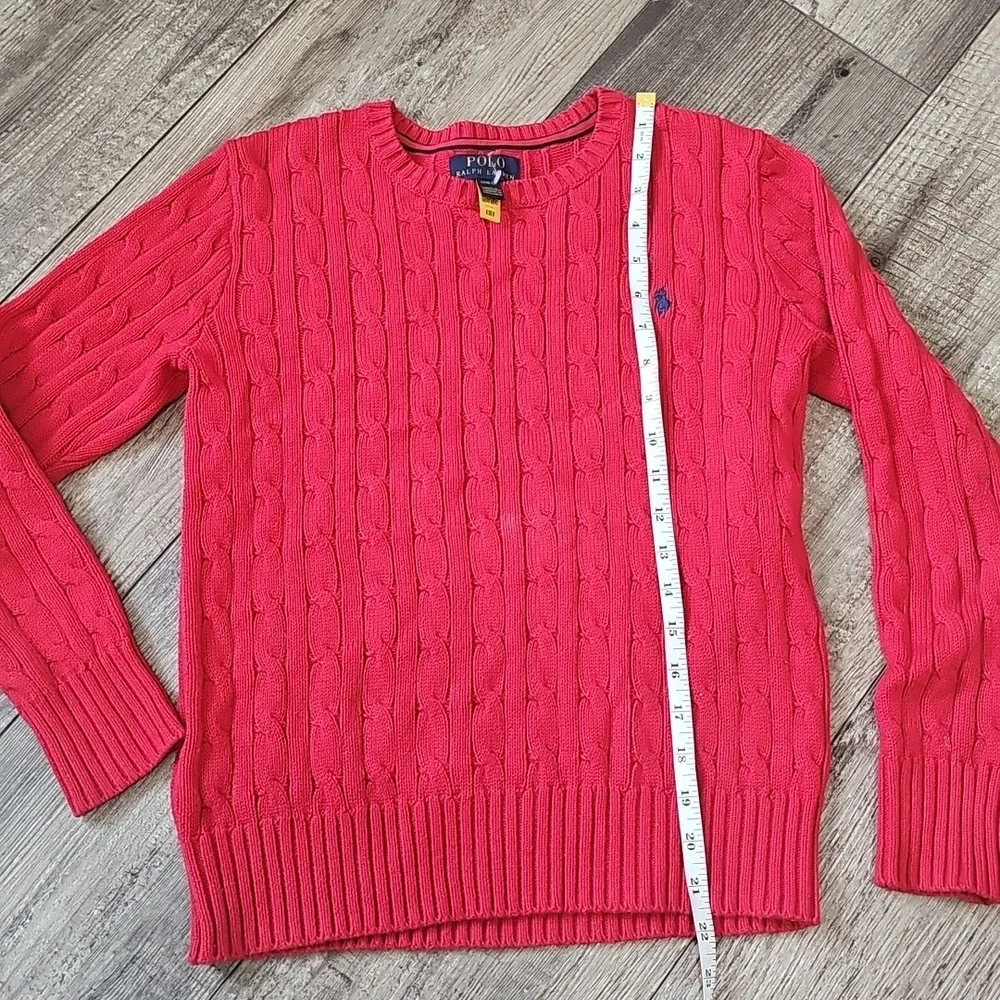 Polo by Ralph Lauren Red Cable Knit Sweater